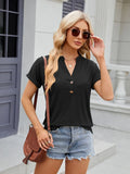 Notched Short Sleeve T-Shirt
